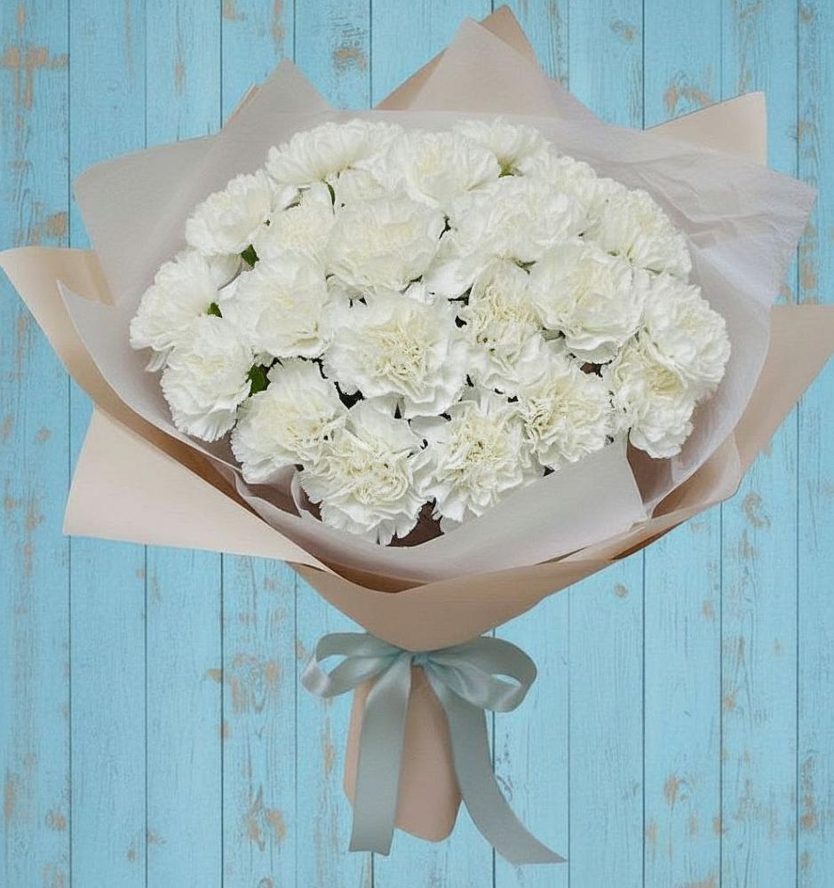 Букет цветов из: Гвоздики в Дровяной