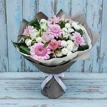Букет цветов из:  Герберы, Альстромерии и Хризантемы в Дровяной