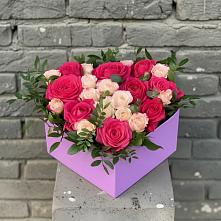 Цветочная композиция из Розы в коробке в Дровяной