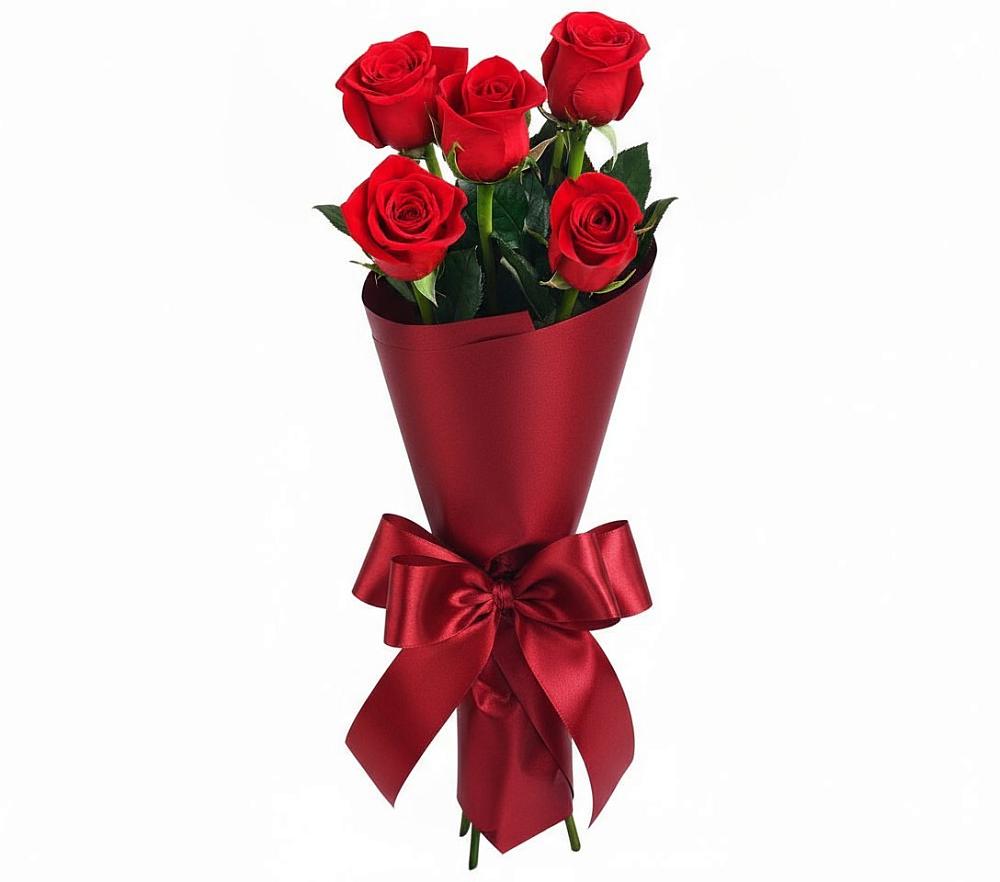 Букет 5 Красных роз Эдлесс Лав в Дровяной