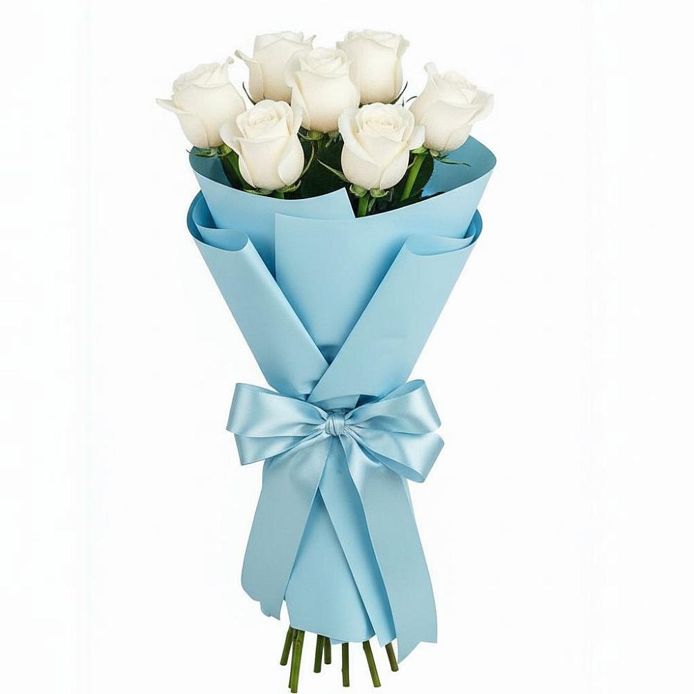 Букет 7 белых роз Проуд в Дровяной