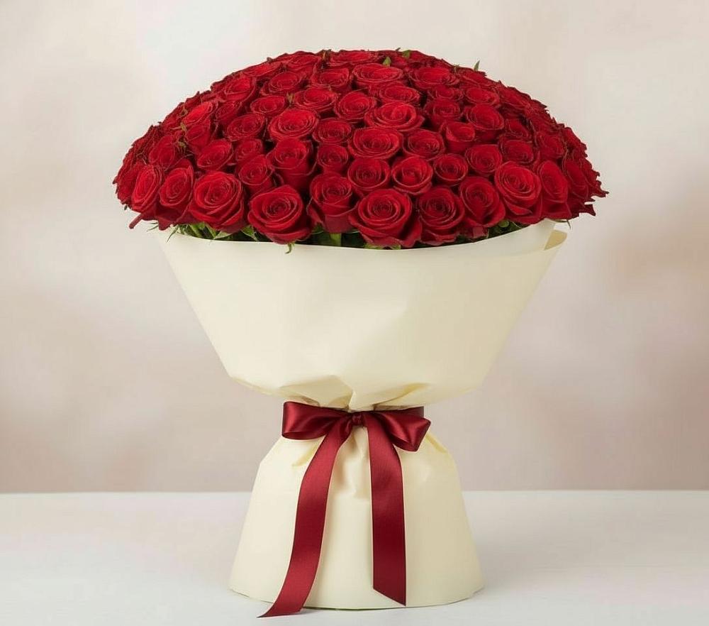 Букет 101 Красная роза Милано в Дровяной