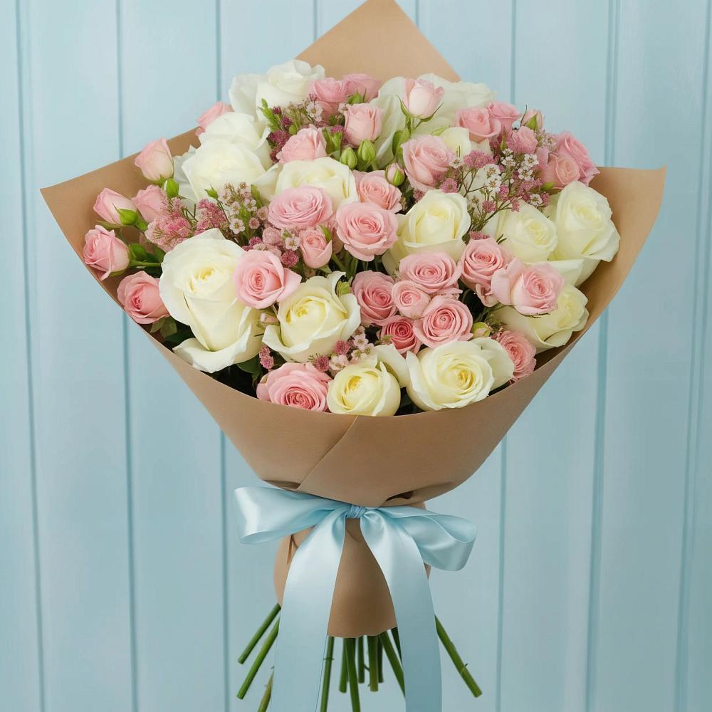 Букет цветов из: Розы в Дровяной