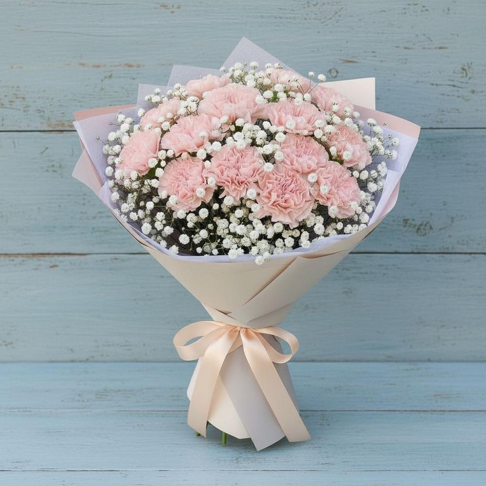 Букет цветов из: Гвоздики в Дровяной