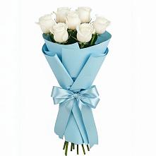 Букет 7 белых роз Проуд в Дровяной