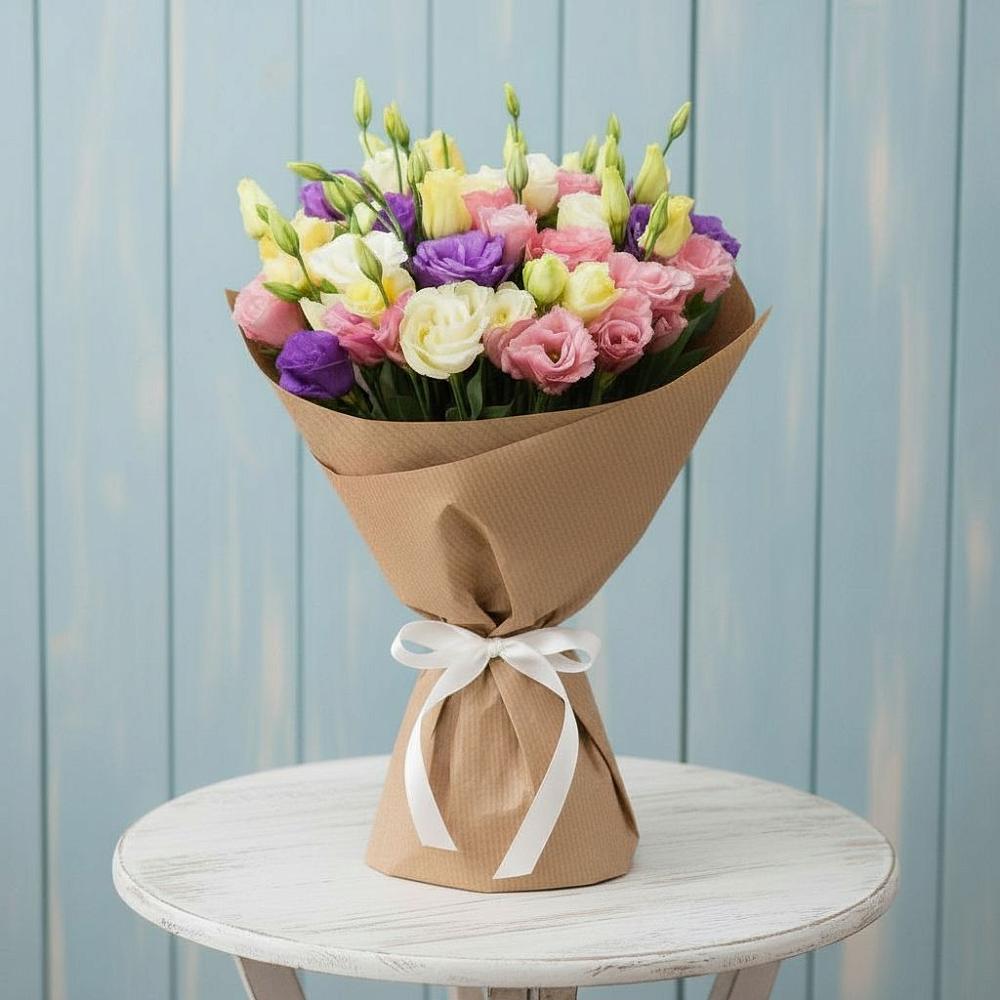 Букет цветов из: Лизиантусы в Дровяной