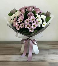 Букет цветов из:  Хризантемы и Розы в Дровяной