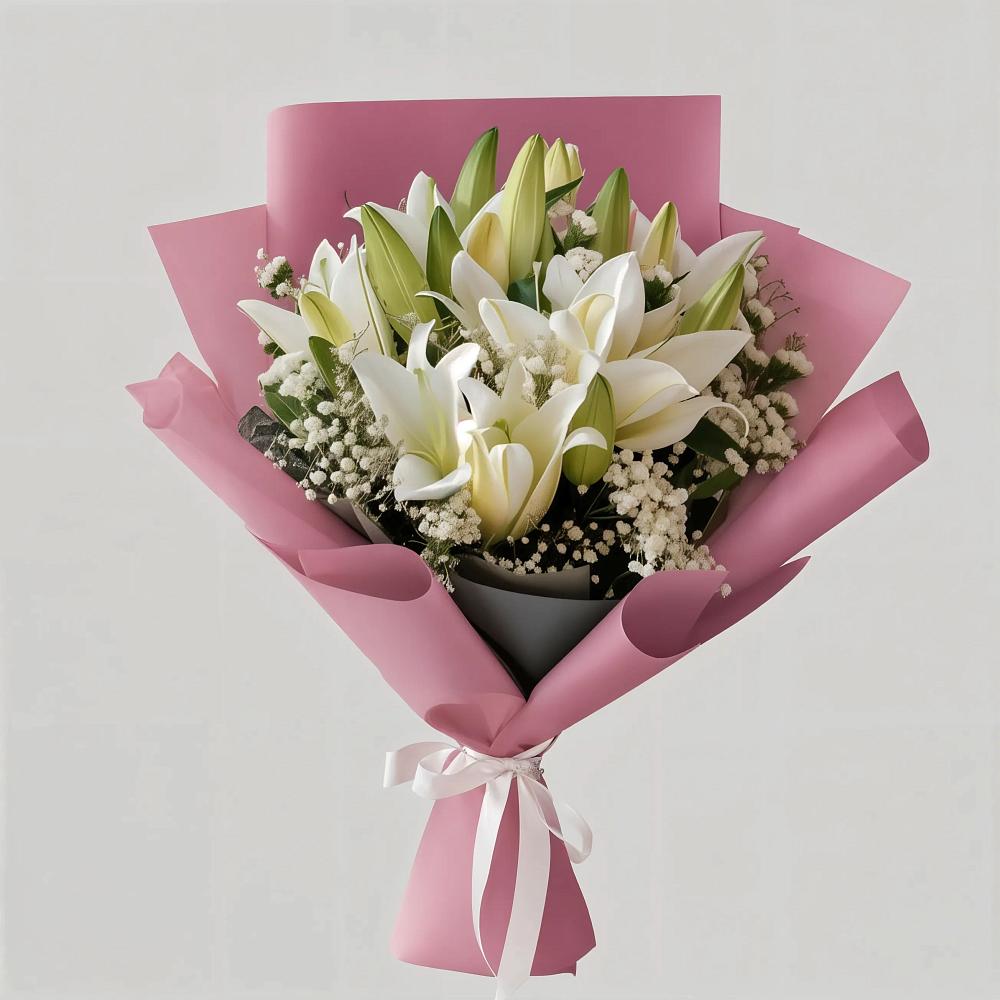 Букет цветов из: Лилии в Дровяной