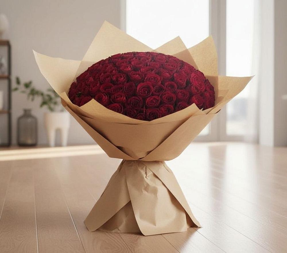 Букет 101 Красная роза в Дровяной