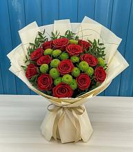 Букет цветов из:  Розы и Хризантемы в Дровяной