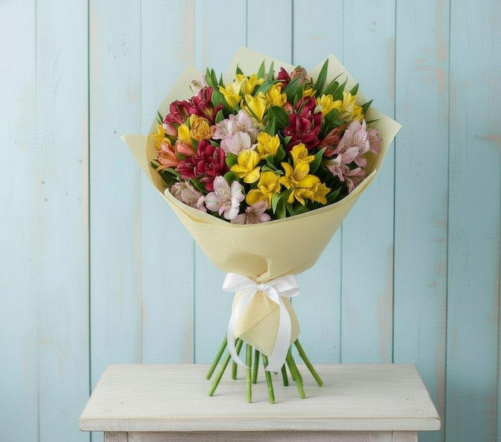 Букет цветов из: Альстромерии в Дровяной