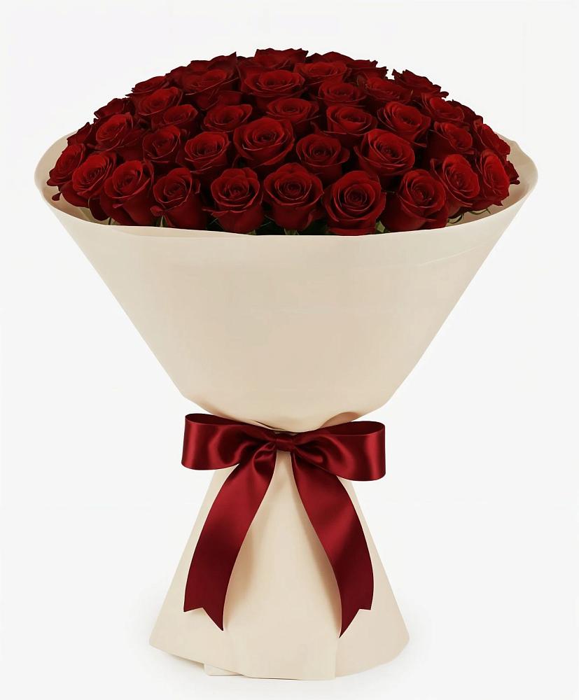 Букет 101 Бордовая роза Блэк Бакарра в Дровяной