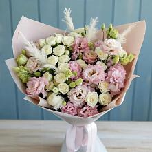 Букет цветов из:  Альстромерии и Розы в Дровяной