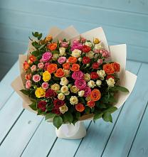 Букет Микс из разноцветных кустовых роз #REPLACE_PRED# Дровяной